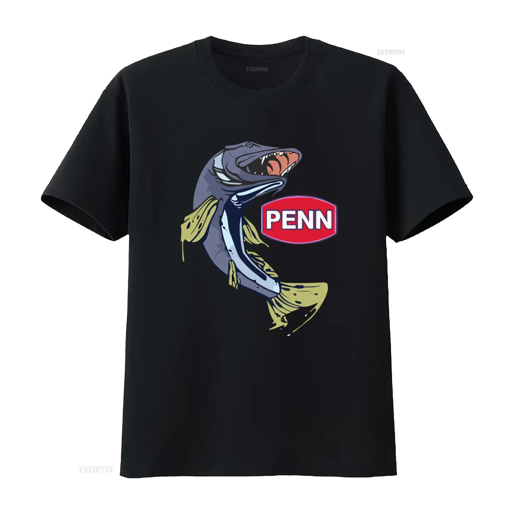 Fishing Equipment In China - قميص رجالي أسود بشعار شركة PENN