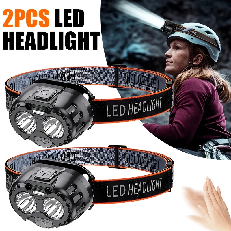 Fishing Headlamp - مصباح رأس LED قوي يعمل بالاستشعار،