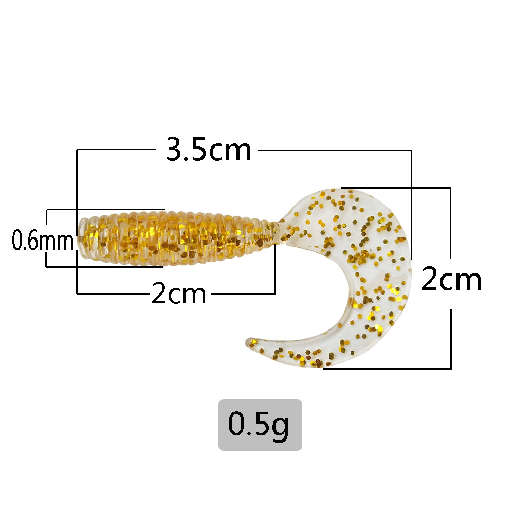 50 قطعة طعم صيد ناعم بذيل منحن - مراجعة Fishing Equipment For Trout وسعره