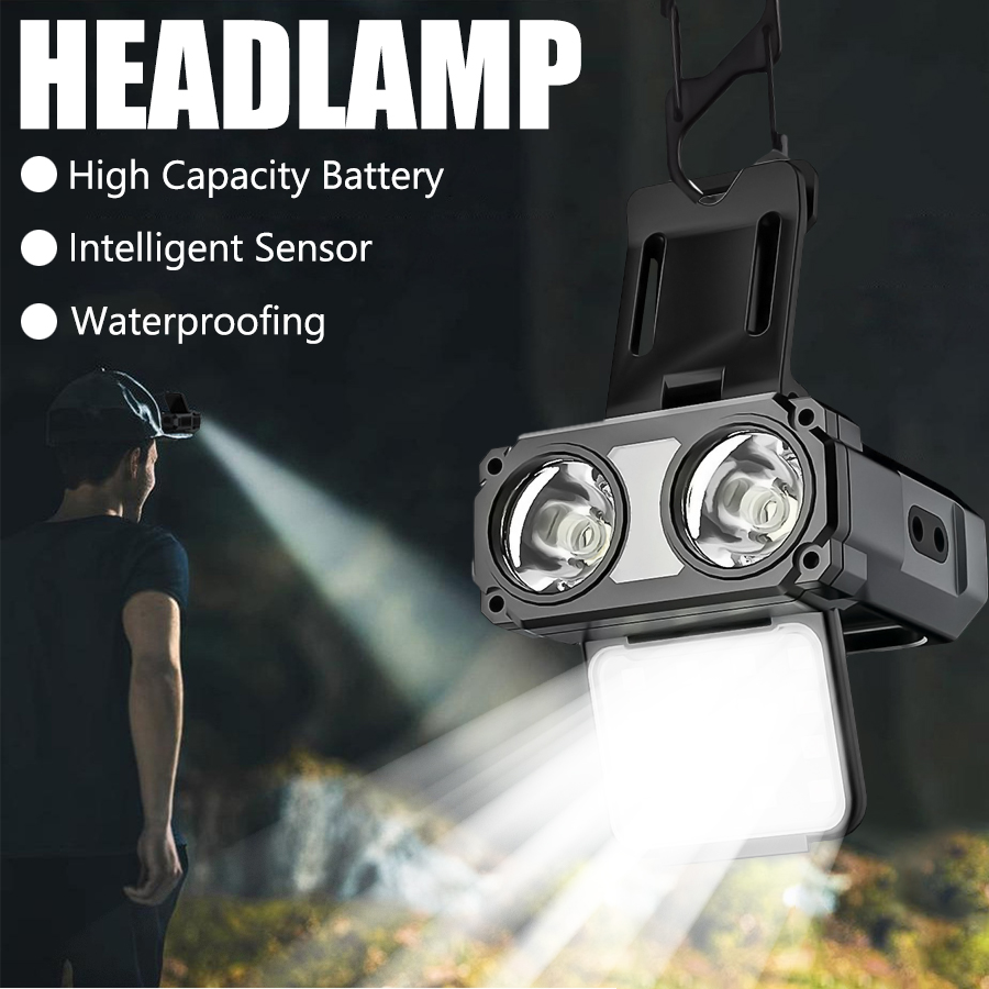الاستشعار COB LED كشافات غطاء  - مراجعة Fishing Headlamp وسعره