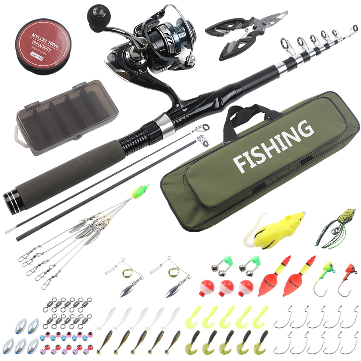 طقم صيد تلسكوبي من 86 قطعة، مج - مراجعة Fishing Equipment Online وسعره
